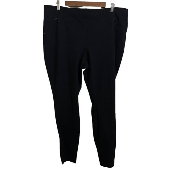 J. Jill Womens Black Mid Rise Stretch Zipper Pockets Ponte Legging Pants Large - Picture 1 of 7